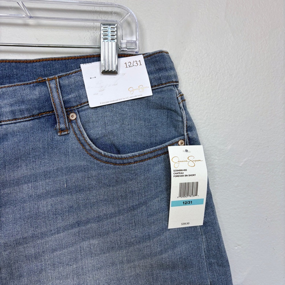 Jessica Simpson Chateau Forever‎ Denim Shorts Light Wash Jean Shorts Size 12 - Picture 3 of 4